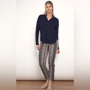 UP! Waterford Plaid Techno Full Length Ponte pants size women’s 4